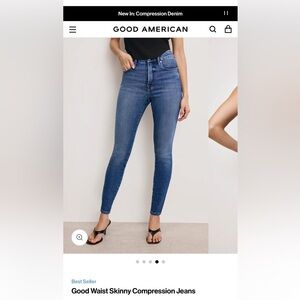 Good American “Good Waist” Skinny Compression Jeans Dark Blue-plus size